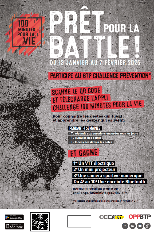 Remise des Prix du Challenge « 100 minutes pour la vie » par l’OPPBTP